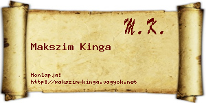 Makszim Kinga névjegykártya