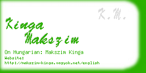 kinga makszim business card